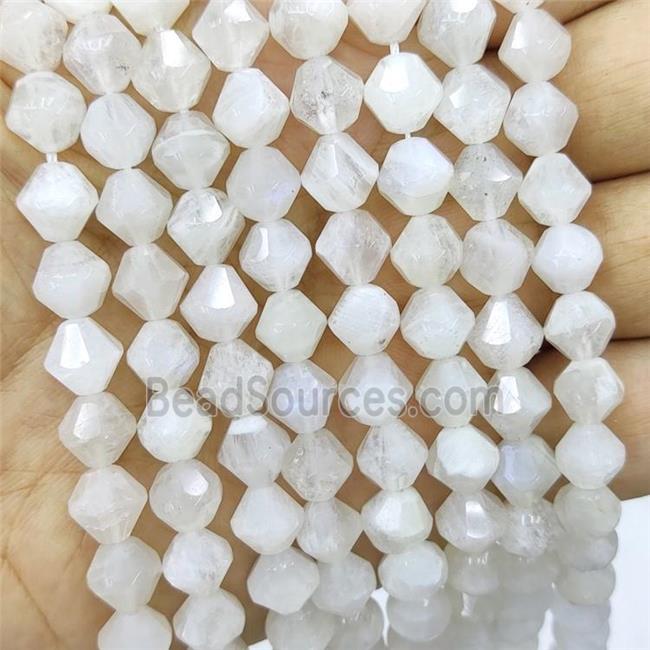 Natural Moonstone Beads White Bicone