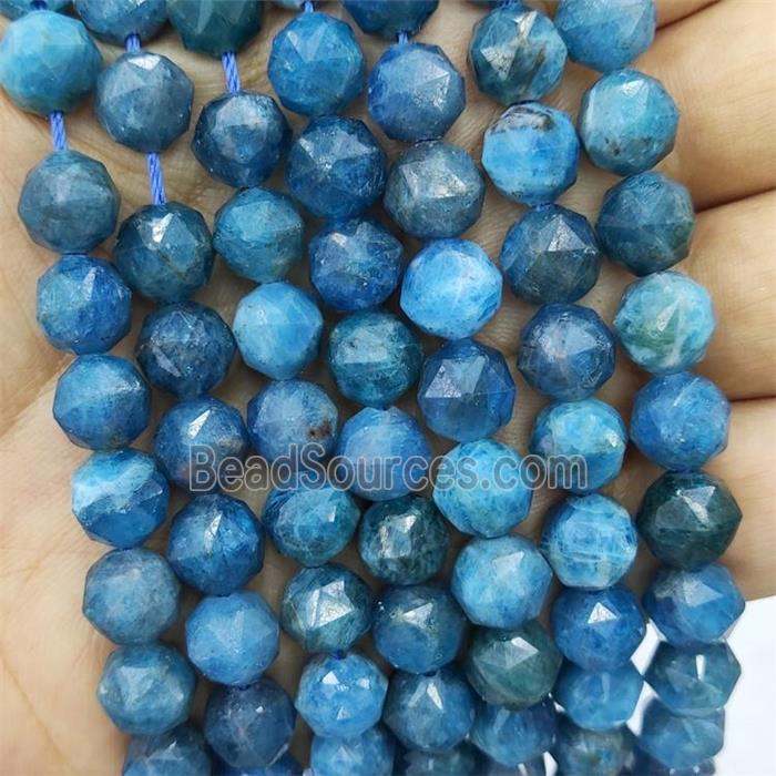 Natural Blue Apatite Beads Cut Round