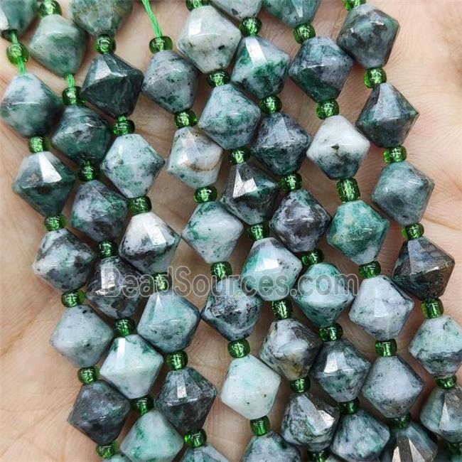 Natural Dioptase Beads Green Bicone