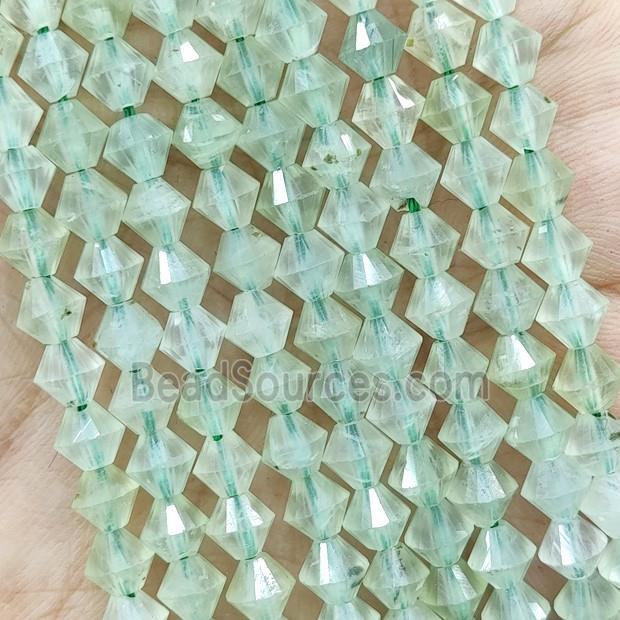 Natural Green Prehnite Beads Bicone