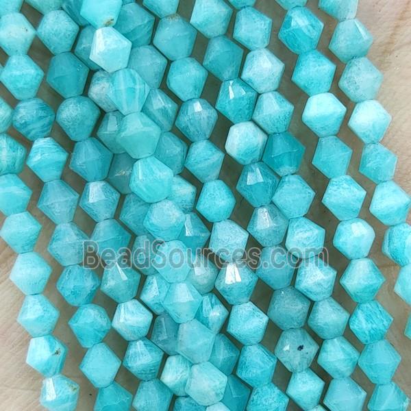 Natural Green Amazonite Bicone Beads Tiny