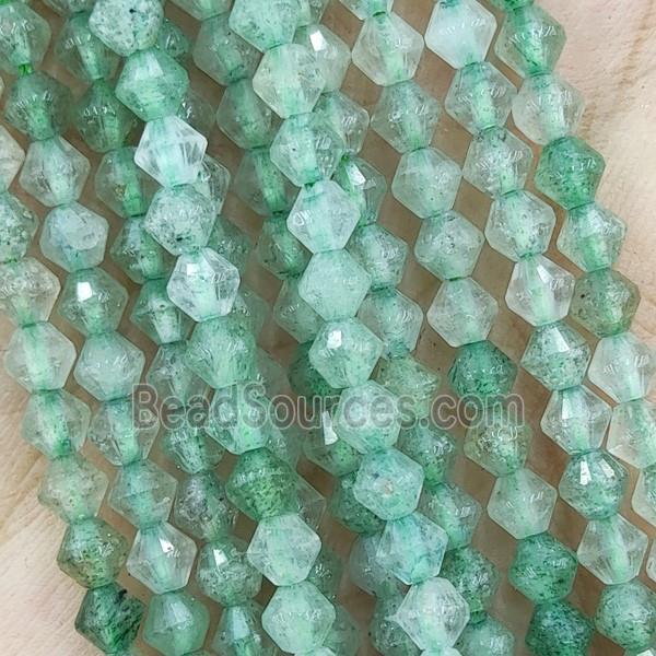 Natural Green Strawberry Quartz Beads Bicone