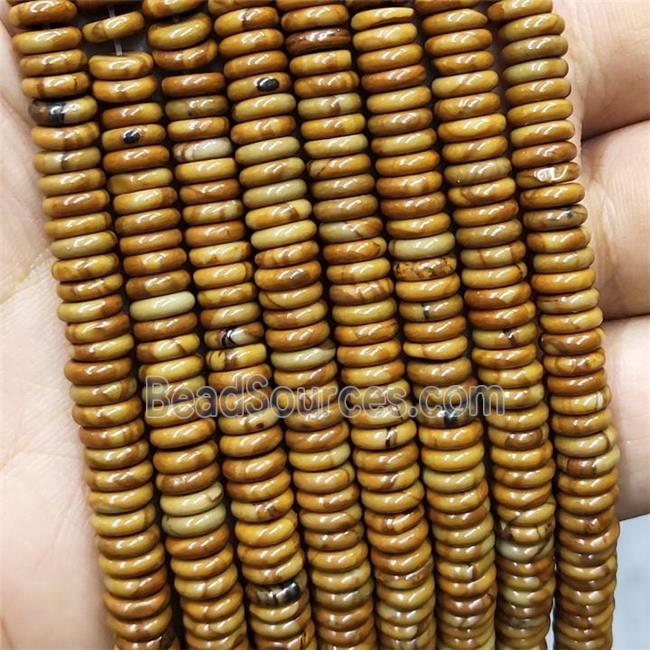 Wooden Lace Jasper Heishi Beads