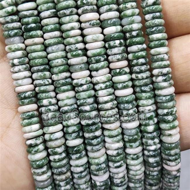 Green Dalmatian Jasper Beads Heishi