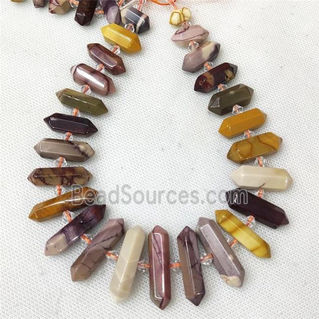 Mookaite Bullet Beads Graduated