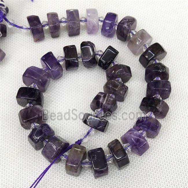 Natural Amethyst Heishi Beads Cut Deep Purple