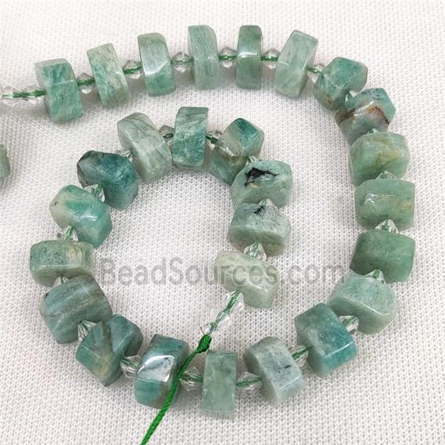 Natural Green Amazonite Beads Cut Heishi