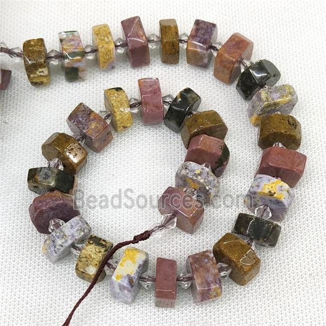 Natural Ocean Agate Heishi Beads Cut Multicolor