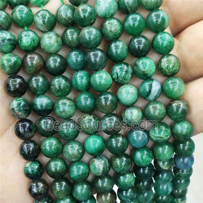 Natural African Mica Verdite Beads Smooth Round Green Fuchsite