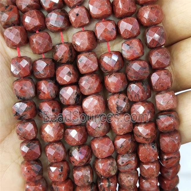 Natural Autumn Jasper Beads Faceted Cube