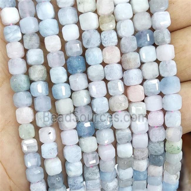 Natural Aquamarine Beads Faceted Cube