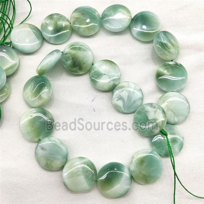 Natural Peacock Angelite Beads Circle Green