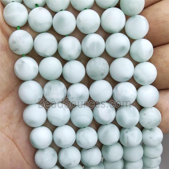 Natural Snowflake Angelite Beads Green Matte Round