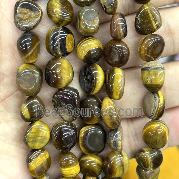 Natural Tiger Eye Stone Chip Beads Freeform