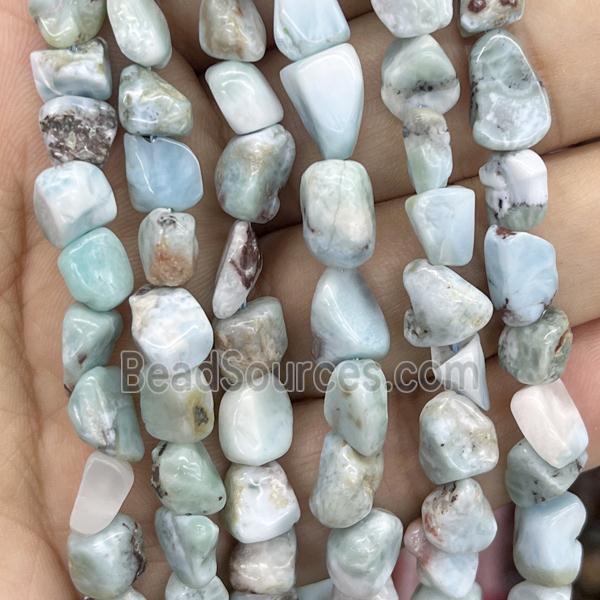 Natural Larimar Chip Beads Blue Freeform