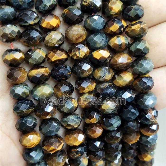 Natural Tiger Eye Stone Beads Yellowblue Faceted Rondelle