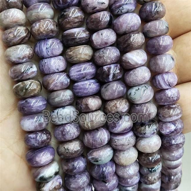 Natural Charoite Beads Purple Smooth Rondelle