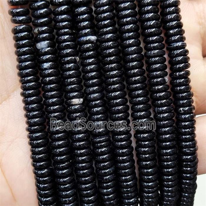 Natural Black Agate Heishi Beads