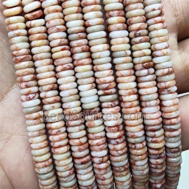 Natural Silk Jasper Heishi Beads Red