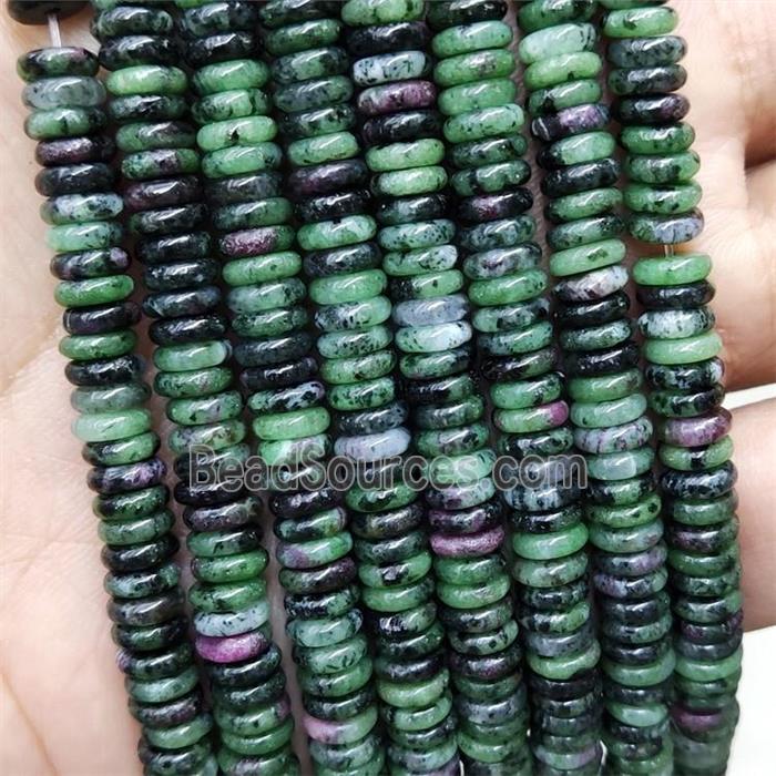 Natural Ruby Zoisite Heishi Beads