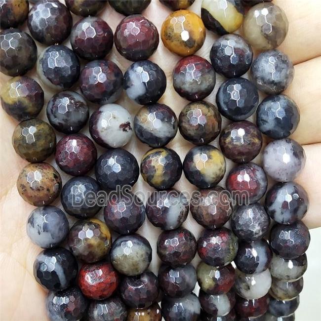 Poppy Jasper Beads Multicolor Dye Faceted Round