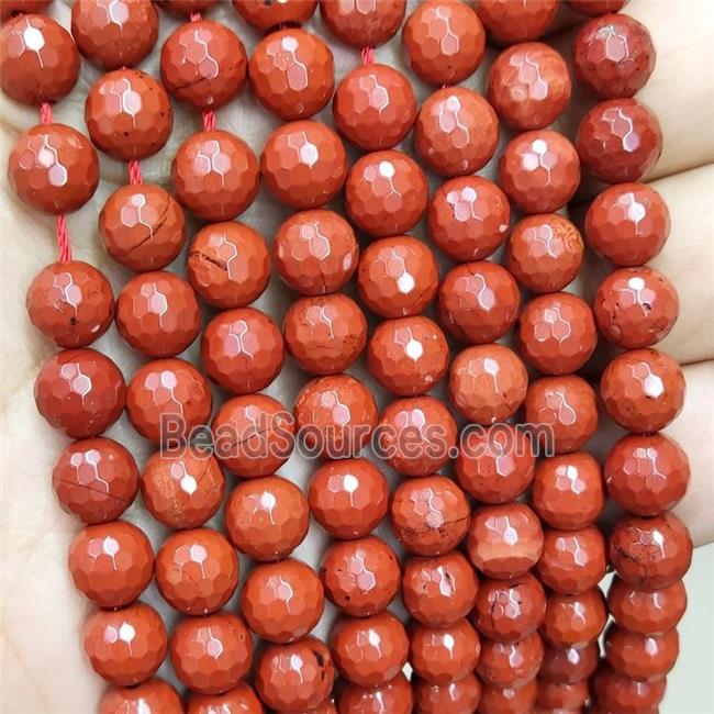 Natural Red Jasper Beads Faceted Round A-Grade