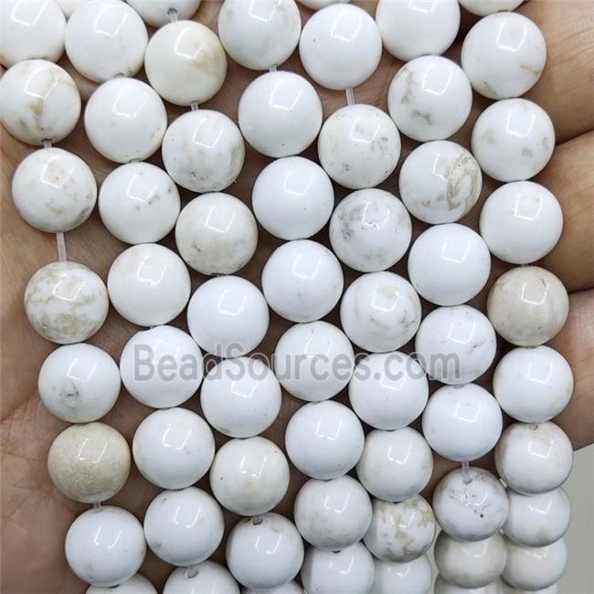 White Magnesite Turquoise Beads smooth Round