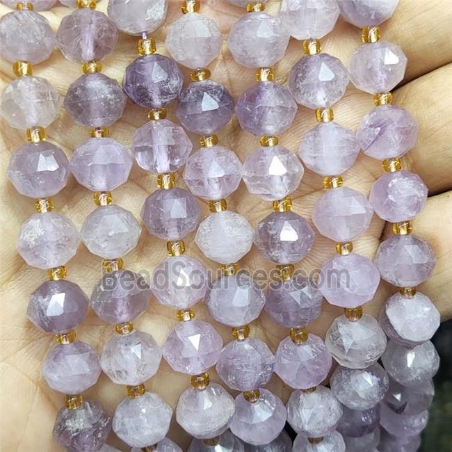 Natural Purple Chalcedony Beads Cut Rondelle