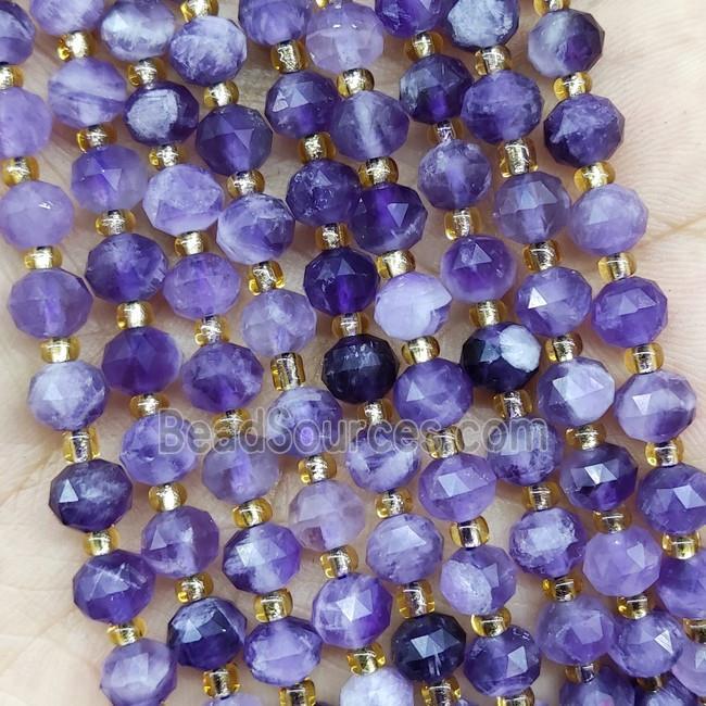 Natural Amethyst Beads Purple Cut Rondelle B-Grade