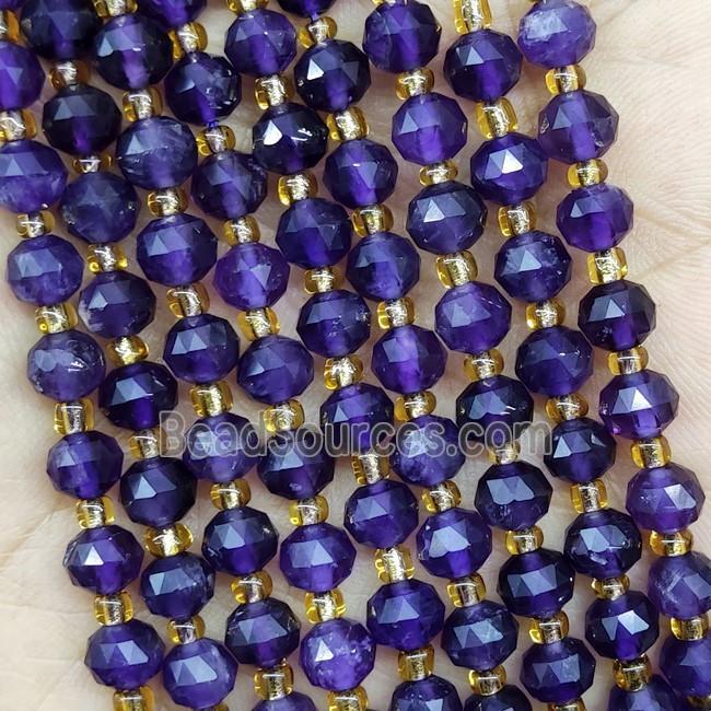 Natural Amethyst Beads Purple A-Grade Cut Rondelle