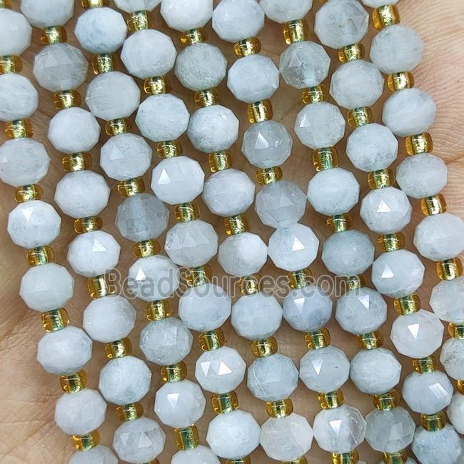 Natural Aquamarine Beads Blue Cut Rondelle