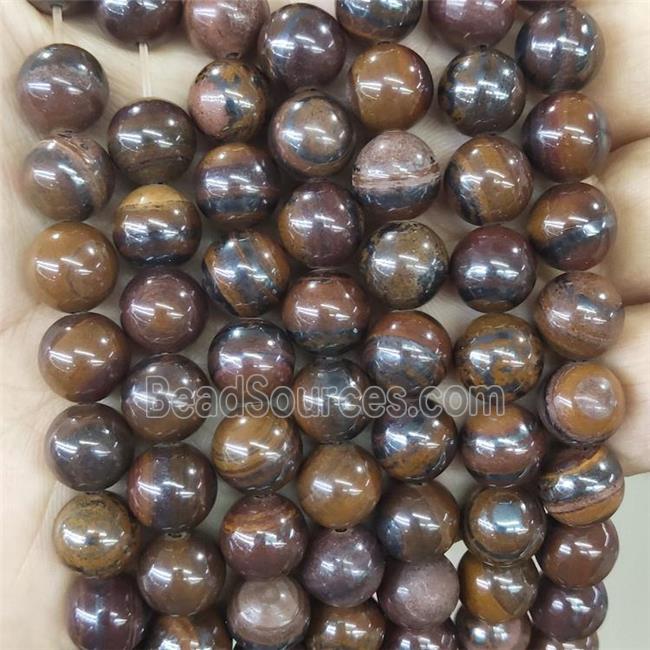 Natural Iron Tiger Eye Stone Beads Ferruginous Smooth Round