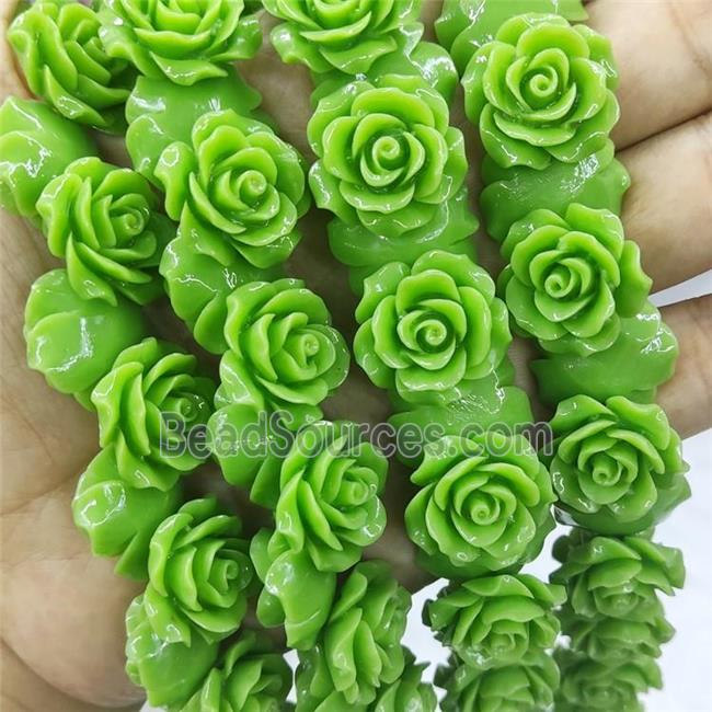 Green Resin Flower Beads