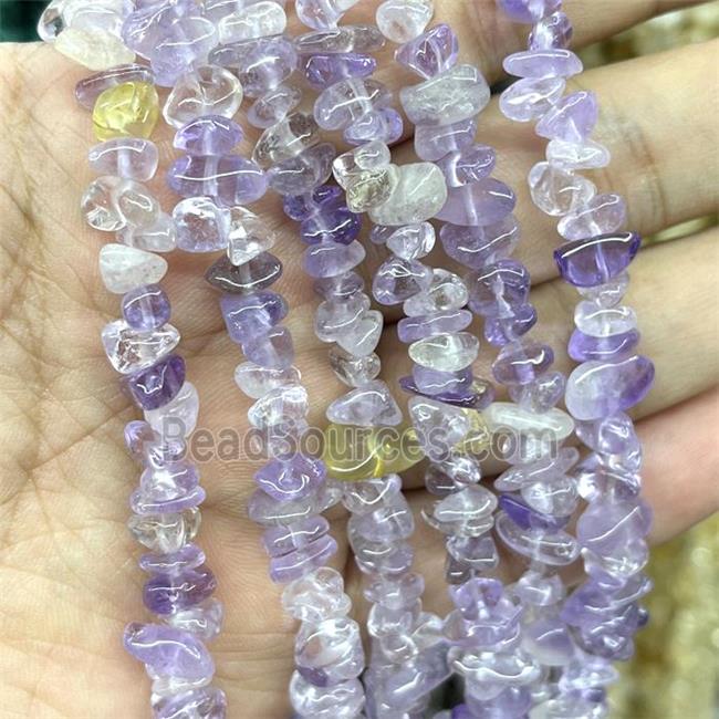 Natural Ametrine Chips Beads Purple Freeform