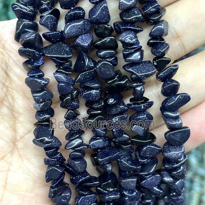 Blue Sandstone Chips Beads Freeform