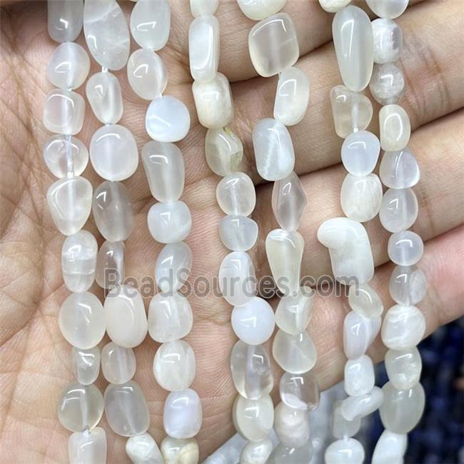 Natural Moonstone Chips Beads Gray Freeform