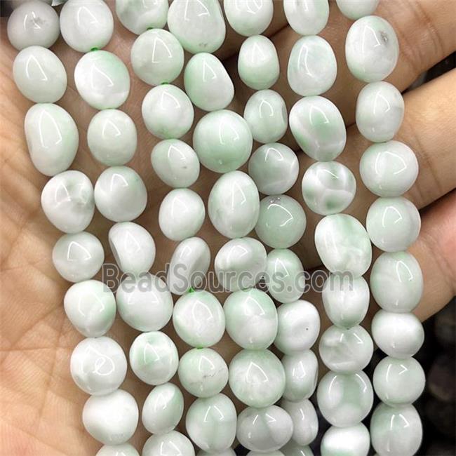 Lt.Green Angelite Chip Beads Freeform