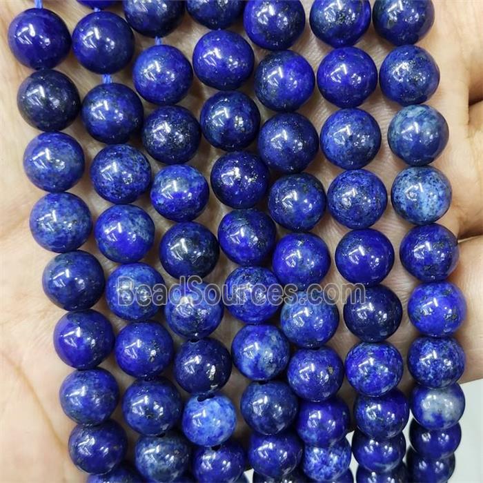 Natural Lapis Lazuli Beads Blue Dye Smooth Round