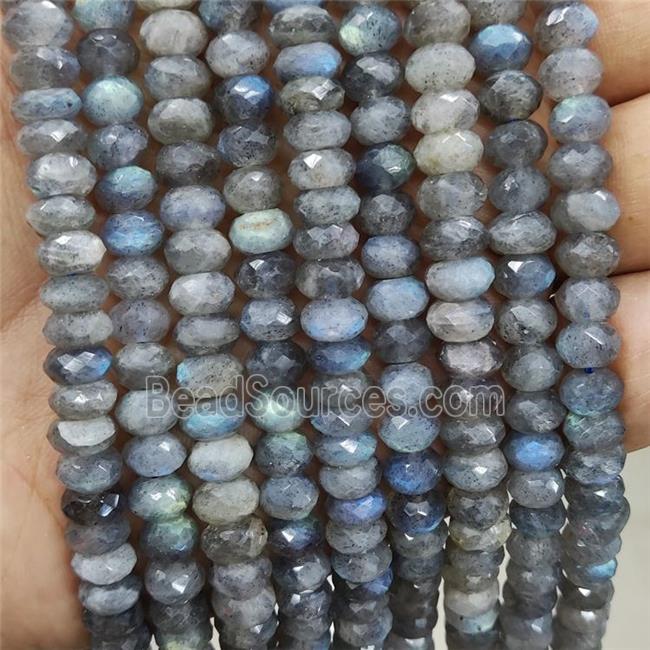 Natural Labradorite Beads Faceted Rondelle AA-Grade