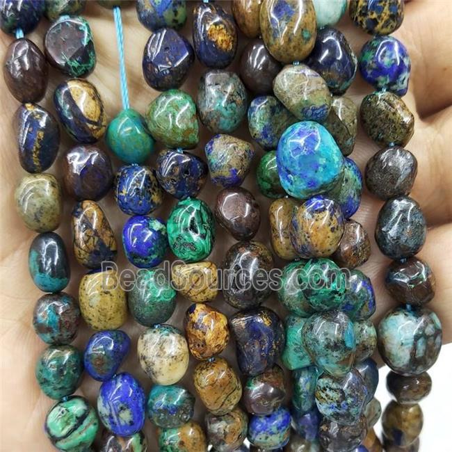 Natural Azurite Beads Chip Freeform Blue Green