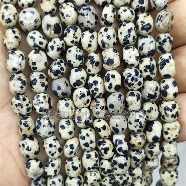 Natural Black Dalmatian Jasper Chips Beads Spot Freeform Polished