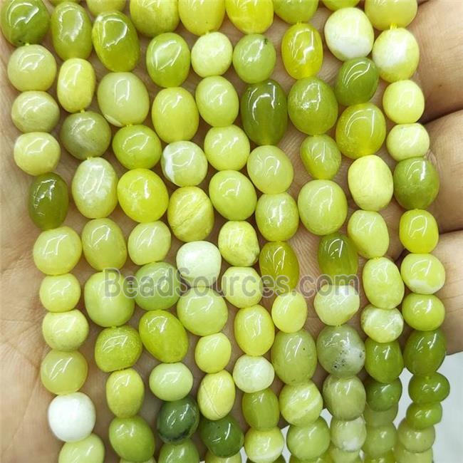 Natural Lemon Jade Chip Beads Olive Freeform