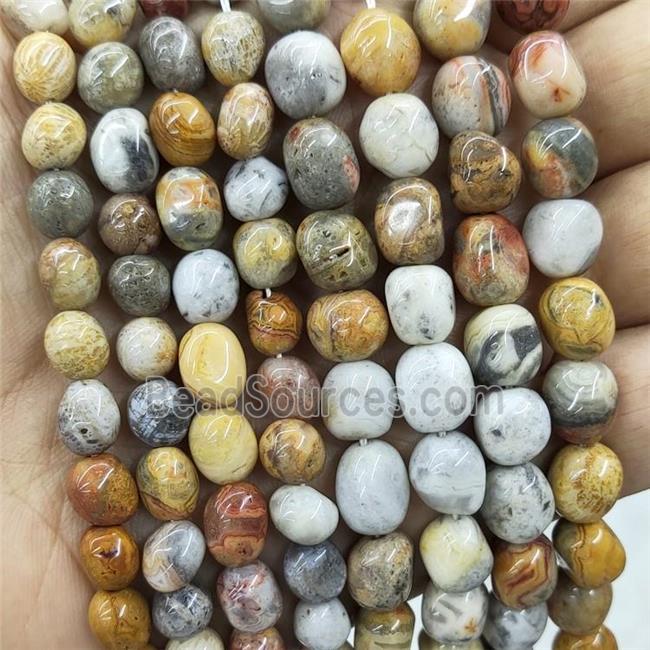 Natural Yellow Crazy Lace Agate Chips Beads Freeform