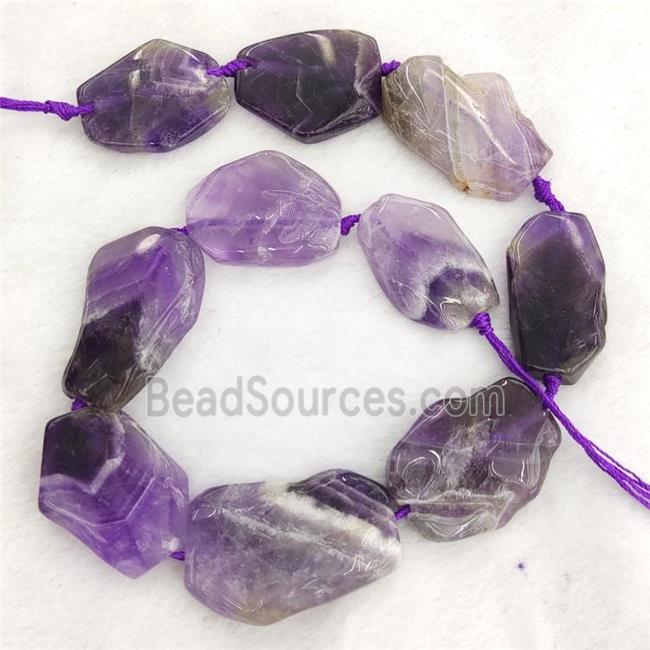 Natural Purple Amethyst Slice Beads Freeform