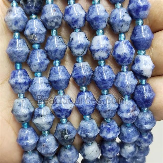 Blue Dalmatian Jasper Beads Bicone