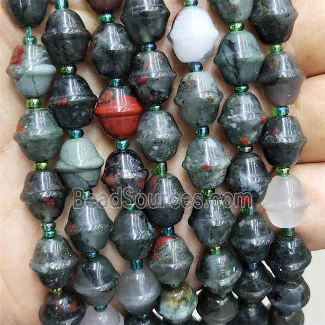 African Bloodstone Bicone Beads