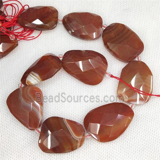 Natural Agate Slice Beads Red Dye