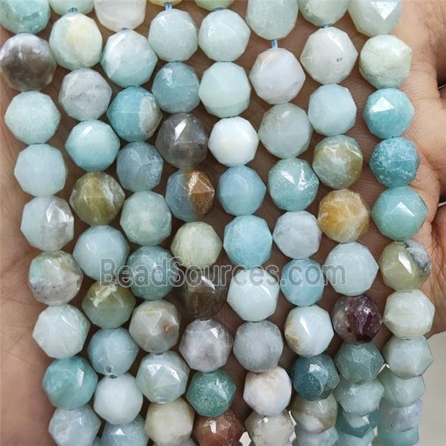 Natural Chinese Amazonite Beads Multicolor Cut Round