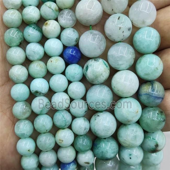 Natural Chrysocolla Beads Green Smooth Round
