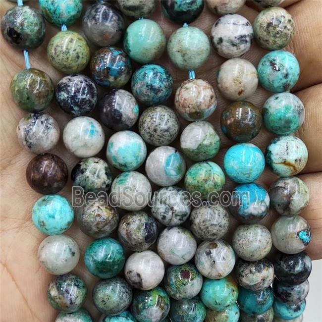 Natural Peruvian Turquoise Beads Green B-Grade Smooth Round